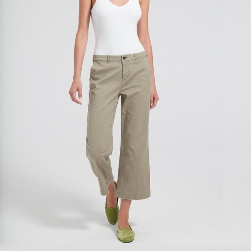 🆕ATM Cropped Boyfriend Wide-Leg Pants - Picture 1 of 11